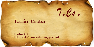 Talán Csaba névjegykártya