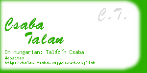 csaba talan business card